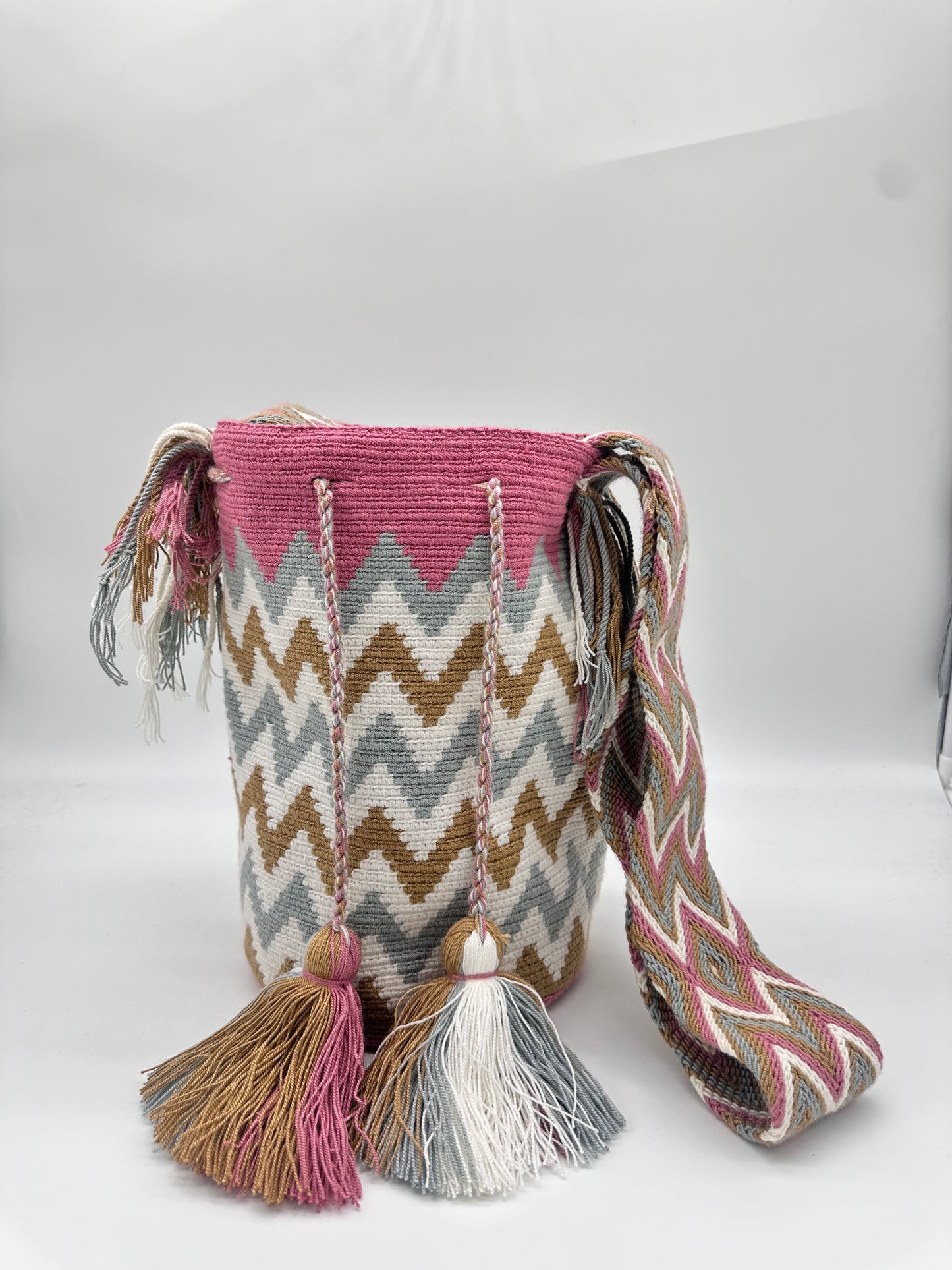 Pink + Grey zigzag