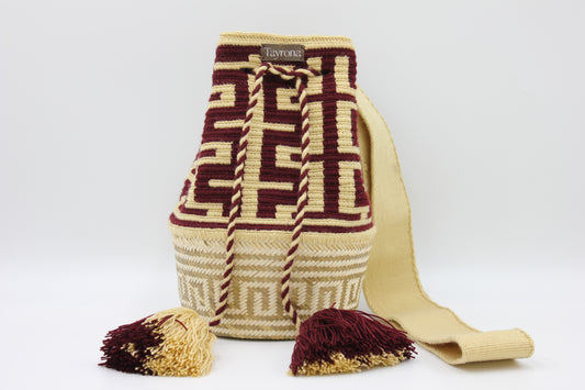 Tayrona Straw Weave - Burgundy Maze